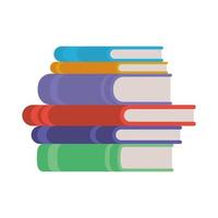 Stack of books on white background vector