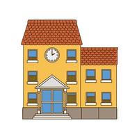 School building of primary isolated icon vector