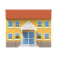 School building of primary isolated icon vector