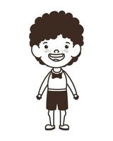 Silhouette of student boy standing on white background vector