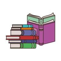 Stack of books on white background vector