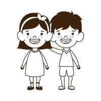 Silhouette of couple baby standing smiling vector