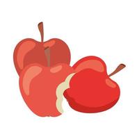 Red apples isolated icon vector