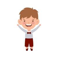 Student boy standing smiling on white background vector