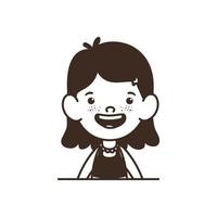 Silhouette of student girl smiling on white background vector