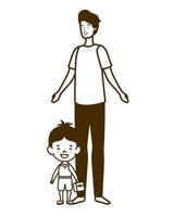 Father with son of back to school vector