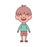 Baby boy standing smiling on white background vector