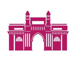 Edification of gateway of India isolated icon vector