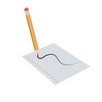 Sheet of paper with pencil isolated icon vector