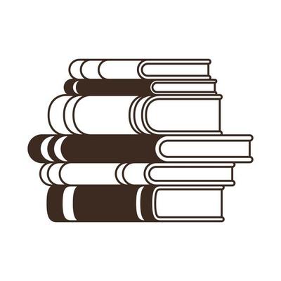 Line art of stack books Royalty Free Vector Image