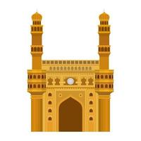 Edification of mosque charminar and Indian independence day vector