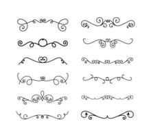 Dividers ornaments line style icon bundle design vector