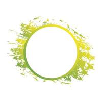 Modern circle frame green and splash vector