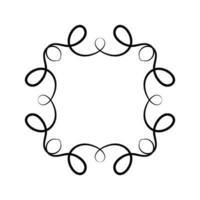 Black ornament frame with curves design vector