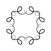 Black ornament frame with curves design vector