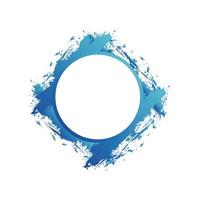 Modern circle frame blue and splash vector