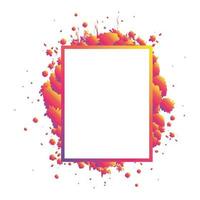 Modern frame pink and splash vector