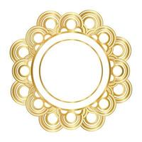 Modern circle frame gold design vector