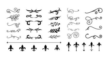 Dividers ornaments line style icon collection design vector