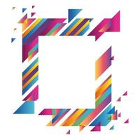 Modern frame multicolored and striped vector