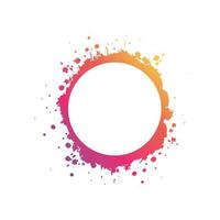 Modern circle frame pink and splash vector