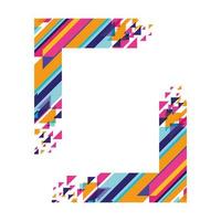 Modern frame multicolored and striped vector