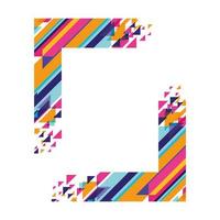 Modern frame multicolored and striped vector