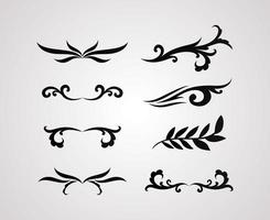 Dividers ornaments line style icon set vector