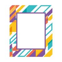 Modern frame multicolored and striped vector