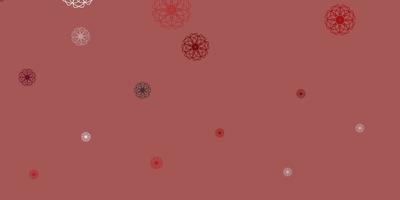 Light red doodle pattern with flowers. vector