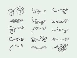 Dividers ornaments line style set of icons vector