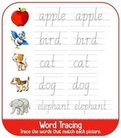 English alphabet tracing worksheets vector