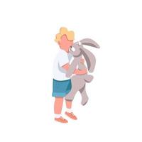 Boy with toy bunny vector