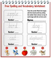 English alphabet tracing worksheets vector