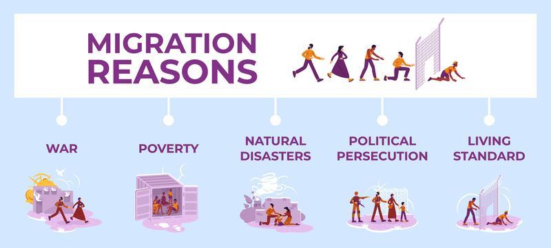 Migration reasons infographic template
