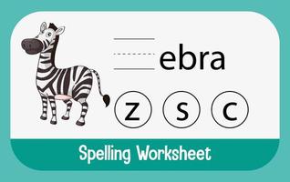 Find missing letter with zebra vector