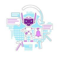 Notification bot thin line design vector