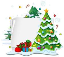 Blank paper with Merry Christmas element vector