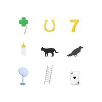 Superstitious symbols objects set vector