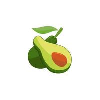 diseño plano de parte de fruta de aguacate vector