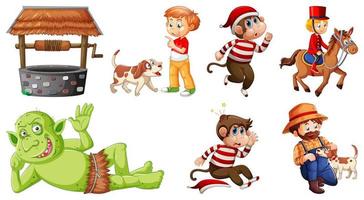 Set of different nursery rhyme character isolated on white background vector