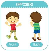 Opposite words with front and back vector