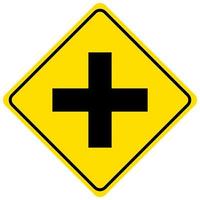 Warning sign for an uncontrolled crossroad on white background vector