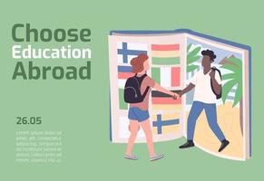 Choose education abroad banner vector