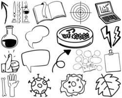 Set of item and symbol hand drawn doodle vector