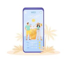 Heat wave notification cartoon smartphone vector