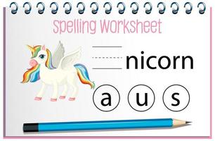 Find missing letter with unicorn vector