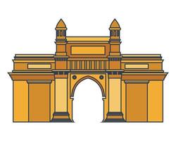 Edification of gateway of India isolated icon vector