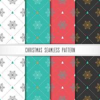 Winter holiday patterns with snowflake and tree