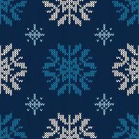 Christmas snowflake knitted pattern vector